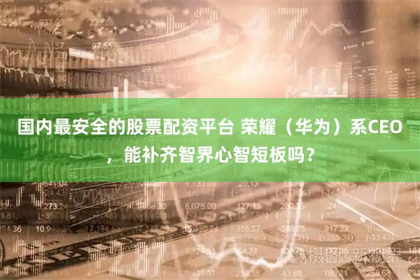 国内最安全的股票配资平台 荣耀（华为）系CEO，能补齐智界心智短板吗？